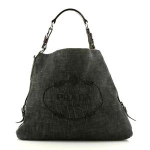 Prada Logo Hobo Bag Denim